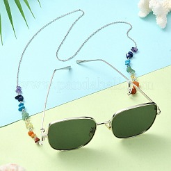 Natural Mixed Gemstone Chips Beaded Eyeglasses Chains&nbsp;GG-CJ724D-P