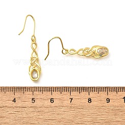 Oval Brass Micro Pave Clear Cubic Zirconia Stud Earrings&nbsp;EJEW-R018-05G