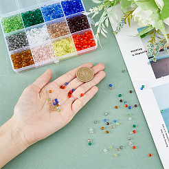 1800Pcs 12 Colors Transparent Glass Beads Strands&nbsp;EGLA-DC0001-02