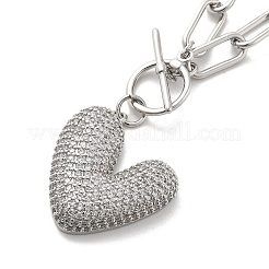 Brass Micro Pave Cubic Zirconia Pendant Necklaces&nbsp;NJEW-S385-01C-P