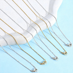 10Pcs 2 Colors 1.4MM Brass Cross/Rolo Chain Necklaces&nbsp;MAK-BBC0001-31