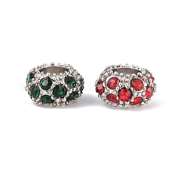 Platinum Plated Alloy Grade A Rhinestone European Beads&nbsp;CPDL-J022-11x6mm-P