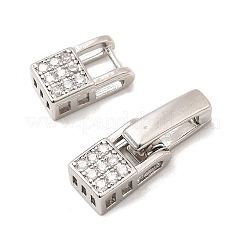 Brass Micro Pave Clear Cubic Zirconia Fold Over Clasps&nbsp;X-KK-C075-36P