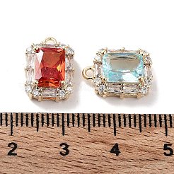 Brass Micro Pave Cubic Zirconia Charms&nbsp;KK-F871-22G