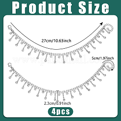 4Pcs Alloy Rhinestone Shoe Chains&nbsp;FIND-PH0026-63