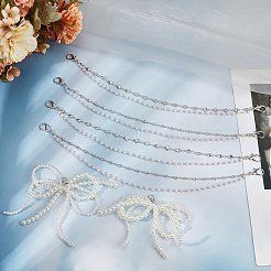 6Pcs 3 Styles Alloy Plastic Pearl Shoe Decoration Chain&nbsp;AJEW-CP0006-50