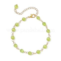 3Pcs 3 Colors Cat Eye Round Beads Link Bracelets for Women&nbsp;BJEW-JB12465