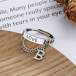 Letter B & Word LOVE 925 Sterling Silver Finger Rings&nbsp;FS-WG350DC-01