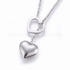 Non-Tarnish 304 Stainless Steel Lariat Necklaces&nbsp;LS-NJEW-O104-04P