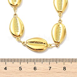 Ocean 304 Stainless Steel Shell Shape Link Chain and Paperclip Chain Necklaces for Women&nbsp;NJEW-JN06131