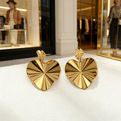 Alloy Heart Stud Dangle Earrings for Women&nbsp;WG8C281-01