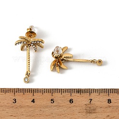 304 Stainless Steel Micro Pave Cubic Zirconia Stud Earrings&nbsp;EJEW-Z173-02G