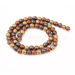 PVD Vacuum Plating Non-magnetic Synthetic Hematite Beads Strands&nbsp;G-F682-01A