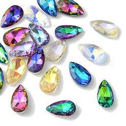 20Pcs 10 Colors Faceted Teardrop Glass Pendants&nbsp;GLAA-YW0004-10