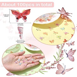 100Pcs 10 Styles Butterfly Resin Cabochons&nbsp;MRMJ-CJ0001-17