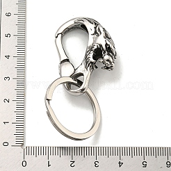 Tibetan Style 316 Surgical Stainless Steel Fittings with 304 Stainless Steel Key Ring&nbsp;FIND-Q101-21AS