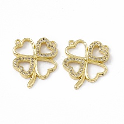 Brass Micro Pave Clear Cubic Zirconia Pendants&nbsp;KK-E068-VC021