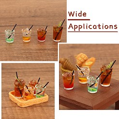 30Pcs 6 Styles 3D Drink Transparent Resin Display Decorations&nbsp;RESI-CJZ0001-03