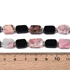 Natural Obsidian & Rhodonite Beads Strands&nbsp;G-N358-02A-04