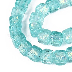 Handmade Foil Glass Beads Strands&nbsp;FOIL-Q002-04E