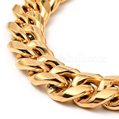 Ion Plating(IP) 304 Stainless Steel Curb Chains Bracelet with Crystal Rhinestone&nbsp;BJEW-E009-05G-01