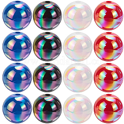 100Pcs 4 Colors UV Plating Opaque Acrylic Beads&nbsp;OACR-SP0002-31