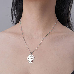 Non-Tarnish 201 Stainless Steel Hollow Dog Pendant Necklace&nbsp;NJEW-OY001-32