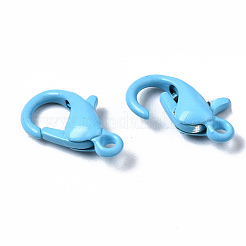 Spray Painted Eco-Friendly Alloy Lobster Claw Clasps&nbsp;PALLOY-T080-06E-NR
