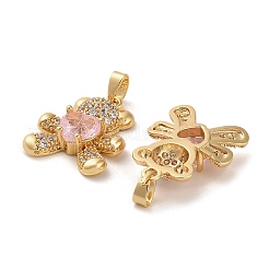 Brass Micro Pave Cubic Zirconia Pendants&nbsp;KK-C037-13G