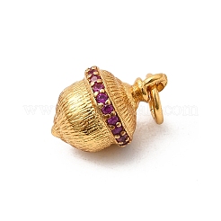 Brass Micro Pave Cubic Zirconia Pendants&nbsp;FIND-B060-03G