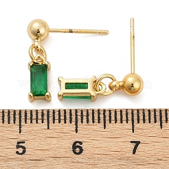 Brass Micro Pave Cubic Zirconia Dangle Stud Earrings&nbsp;EJEW-Z115-05G