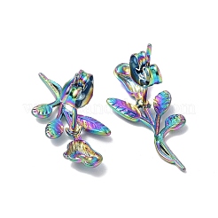Ion Plating(IP) 304 Stainless Steel Flower of Life Stud Earrings for Women&nbsp;EJEW-F300-08MC