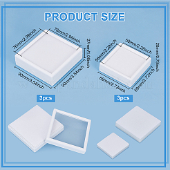 6Pcs 2 Styles Square Plastic Loose Diamond Storage Boxes&nbsp;CON-BC0007-16