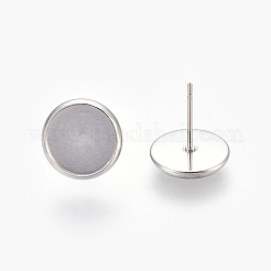 Non-Tarnish Eco-Friendly 316 Surgical Stainless Steel Stud Earring Settings&nbsp;X-STAS-F181-01P-10mm