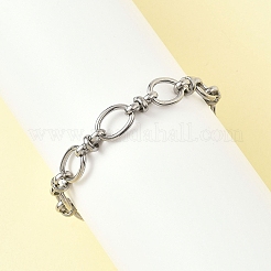 304 Stainless Steel Oval Link Chain Bracelets for Women&nbsp;BJEW-JB12855-02