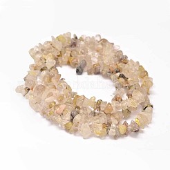 Chip Natural Gold Rutilated Quartz Bead Strands&nbsp;LS-G-L454-01