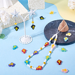 20Pcs 10 Colors Glass Beads Enamel Beads&nbsp;BLOW-TA0001-07A