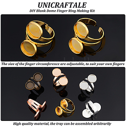DIY Blank Dome Finger Ring Making Kit&nbsp;DIY-UN0004-12A