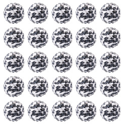 30Pcs Round Resin Rhinestone Beads&nbsp;OACR-TA0004-28B