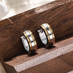 304 Stainless Steel Polishing effect Hoop Earrings&nbsp;EJEW-M001-18GP