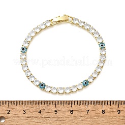 Brass Enamel Link & Charm Bracelets&nbsp;BJEW-Z094-02G-01A