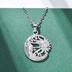 Moon & Star & Sun 304 Stainless Steel Pendant Necklaces&nbsp;NJEW-H059-14P