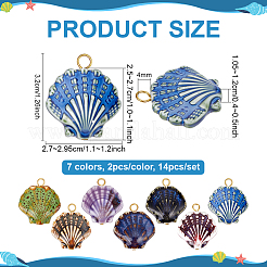 14Pcs 7 Colors Handmade Porcelain Pendants&nbsp;PALLOY-PH01940