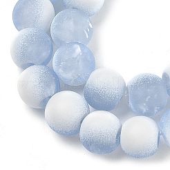 Frosted Crackle Glass Beads Strands&nbsp;GLAA-U001-6mm-M14
