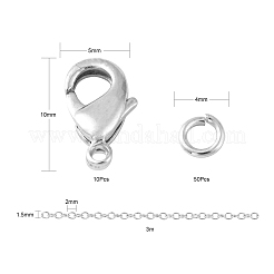 DIY 3m Oval Brass Cable Chains Necklace Making Kits&nbsp;DIY-FS0001-21P