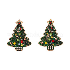 Christmas Tree  Alloy Enamel Stud Earrings&nbsp;FS-WG53A5C-01