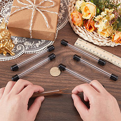 15Pcs Transparent Acrylic with PE Plastic Bead Storage Tubes with Black Lid&nbsp;AJEW-CN0006-38A
