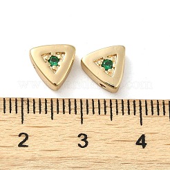 Real 18K Gold Plated Brass Micro Pave Cubic Zirconia Bead&nbsp;KK-H455-08G-03