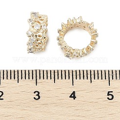 Brass Micro Pave Cubic Zirconia European Beads&nbsp;KK-K297-47KCG