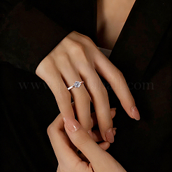 Rhodium Plated 925 Sterling Silver Engagement Solitaire Ring Settings&nbsp;STER-DC0001-99